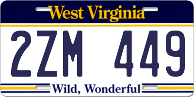 WV license plate 2ZM449