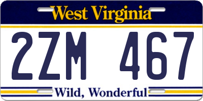 WV license plate 2ZM467