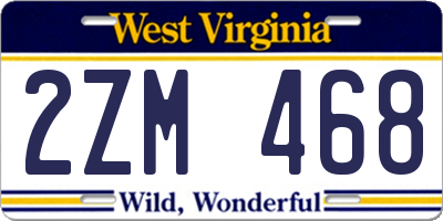 WV license plate 2ZM468