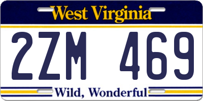 WV license plate 2ZM469