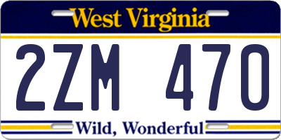 WV license plate 2ZM470