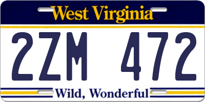 WV license plate 2ZM472