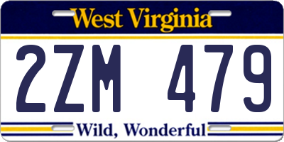 WV license plate 2ZM479