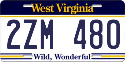 WV license plate 2ZM480