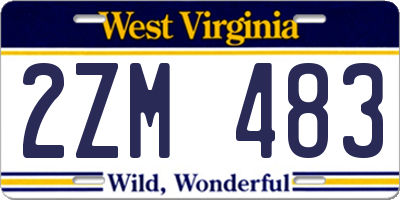 WV license plate 2ZM483