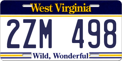 WV license plate 2ZM498