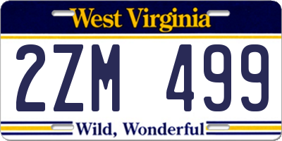 WV license plate 2ZM499