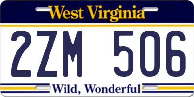 WV license plate 2ZM506