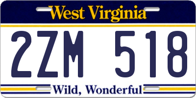 WV license plate 2ZM518