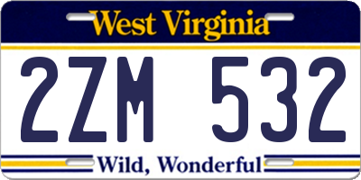 WV license plate 2ZM532