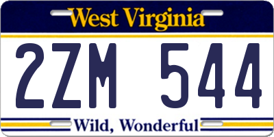 WV license plate 2ZM544