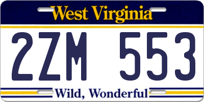 WV license plate 2ZM553