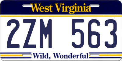WV license plate 2ZM563