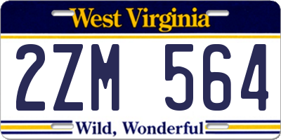 WV license plate 2ZM564