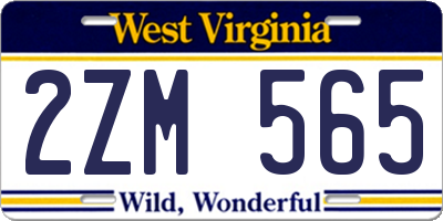WV license plate 2ZM565