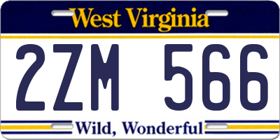 WV license plate 2ZM566