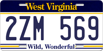 WV license plate 2ZM569