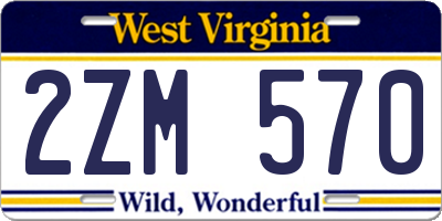 WV license plate 2ZM570