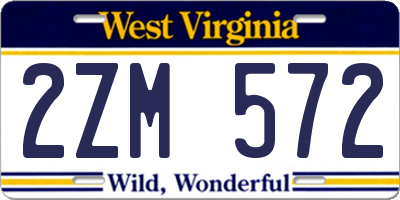 WV license plate 2ZM572