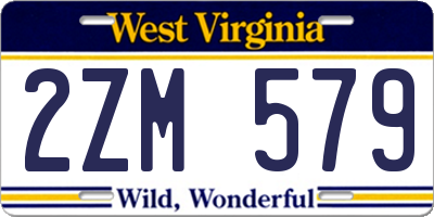 WV license plate 2ZM579