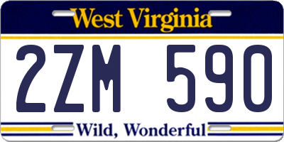WV license plate 2ZM590