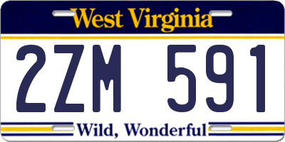 WV license plate 2ZM591