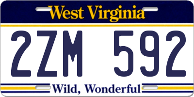 WV license plate 2ZM592