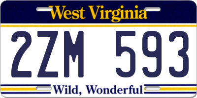 WV license plate 2ZM593
