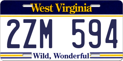 WV license plate 2ZM594