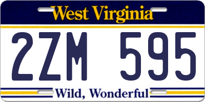 WV license plate 2ZM595
