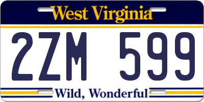 WV license plate 2ZM599