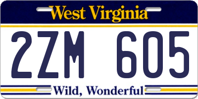 WV license plate 2ZM605