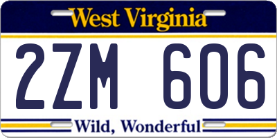 WV license plate 2ZM606