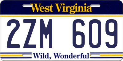 WV license plate 2ZM609