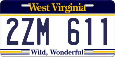 WV license plate 2ZM611