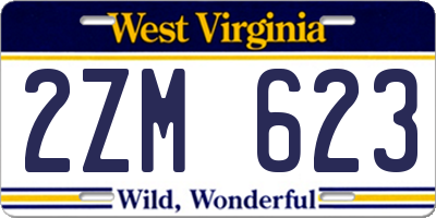 WV license plate 2ZM623