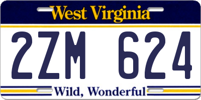 WV license plate 2ZM624
