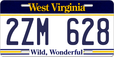 WV license plate 2ZM628