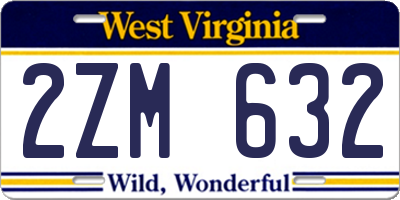 WV license plate 2ZM632
