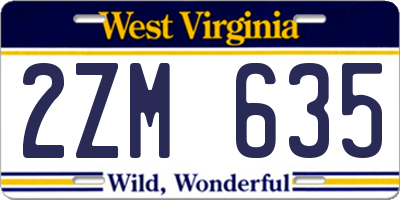 WV license plate 2ZM635