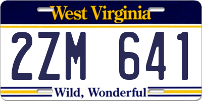 WV license plate 2ZM641