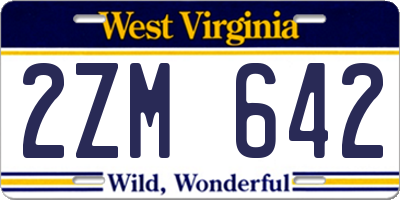 WV license plate 2ZM642