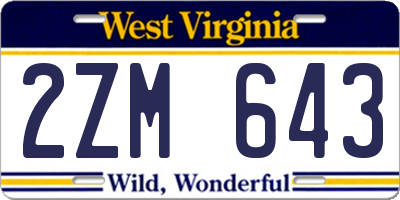 WV license plate 2ZM643