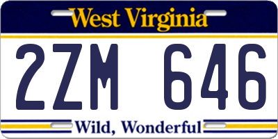 WV license plate 2ZM646
