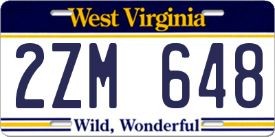 WV license plate 2ZM648