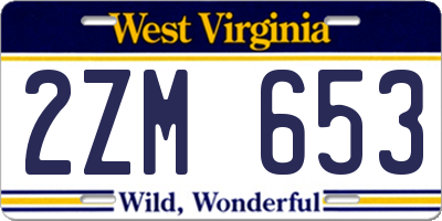 WV license plate 2ZM653