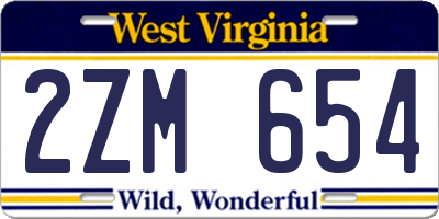 WV license plate 2ZM654