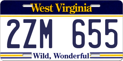 WV license plate 2ZM655