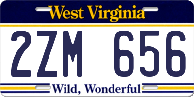 WV license plate 2ZM656