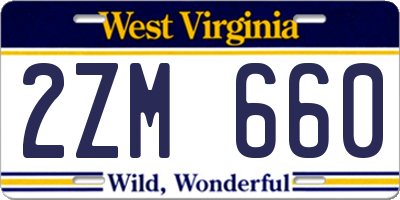WV license plate 2ZM660